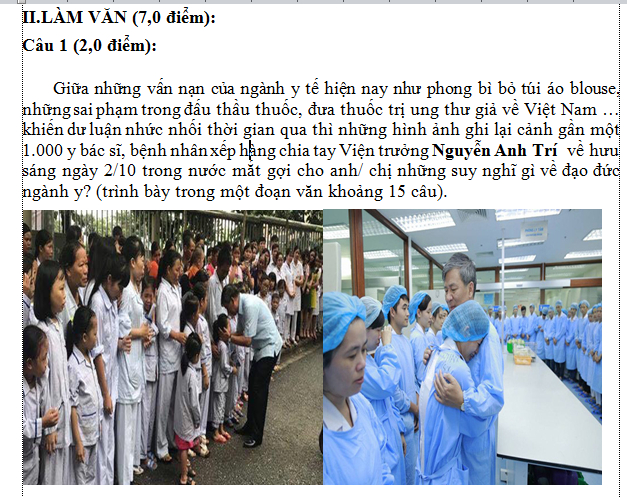 Sự kiện lay động l&ograve;ng người về buổi chia tay về hưu của GS.TS Nguyễn Anh Tr&iacute; cũng xuất hiện trong đề Văn giữa kỳ Trường THPT Nguyễn Du, TPHCM.