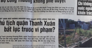 Hà Nội: Thanh tra toàn diện việc sử dụng đất tại phường Khương Đình