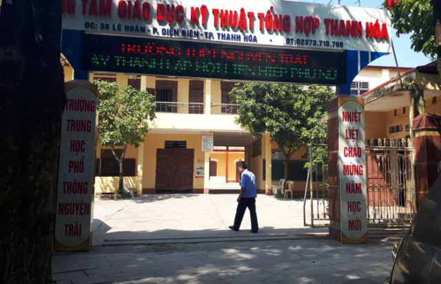 Trường THPT Nguyễn Tr&atilde;i, th&agrave;nh phố Thanh H&oacute;a.