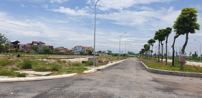 Một góc dự án khu nhà ở thôn Như Nguyệt và thôn Vọng Nguyệt (Yên Phong, Bắc Ninh). (Ảnh chụp tháng 9/2019).