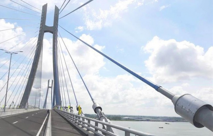 Cầu Vàm Cống bắc qua Sông Hậu, cây cầu lớn nhất của Dự án kết nối khu vực trung tâm Mê Công.