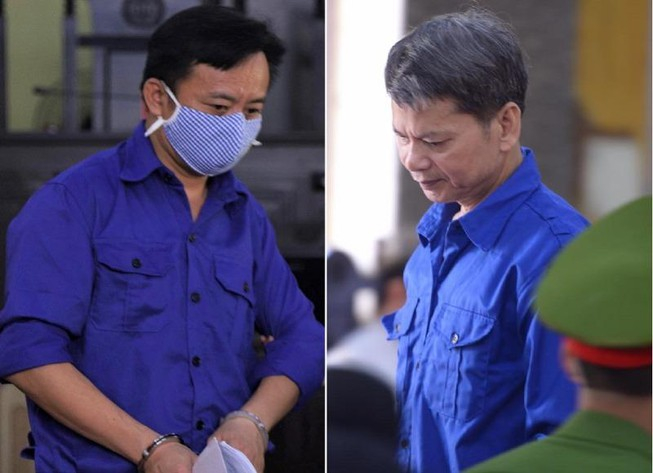 Nguyễn Minh Khoa (trái) và Lò Văn Huynh, hai trong số năm bị cáo kháng án.