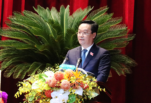 Đ/c Nguyễn Đức Trung – Phó Bí thư Tỉnh ủy, Chủ tịch UBND tỉnh phát biểu khai mạc Đại hội