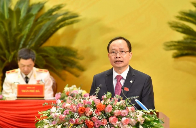Ông Trịnh Văn Chiến, Bí thư tỉnh ủy Thanh Hóa phát biểu khai mạc Đại hội