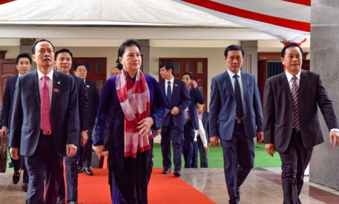 Bà Nguyễn Thị Kim Ngân, Ủy viên Bộ Chính trị, Chủ tịch Quốc hội dự Đại hội Đảng bộ tỉnh Thanh Hóa lần XIX.