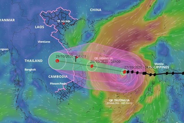 Đêm nay bão số 9 sẽ đổ bộ khu vực các tỉnh Nam Trung Bộ với sức gió giật cấp