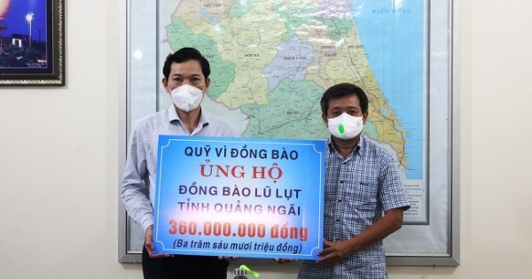Ông Đoàn Ngọc Hải ủng hộ tỉnh Quảng Ngãi 360 triệu đồng để khắc phục hậu quả thiên tai