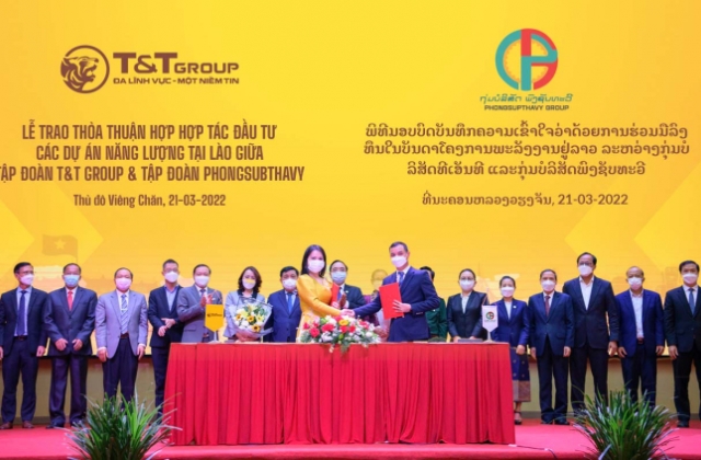 T&amp;amp;T Group hợp tác với tập đoàn hàng đầu của Lào, phát triển 2.500 MW điện tái tạo