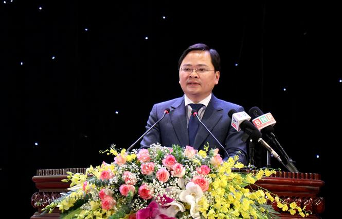 Bí thư Tỉnh ủy Bắc Ninh Nguyễn Anh Tuấn phát biểu tại hội nghị - Ảnh: TTXVN
