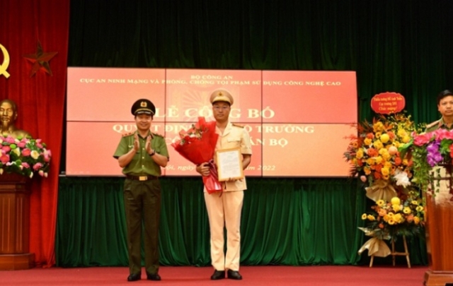 Trung tá Triệu Mạnh Tùng giữ chức Phó cục trưởng Cục An ninh mạng và Phòng, chống tội phạm sử dụng công nghệ cao