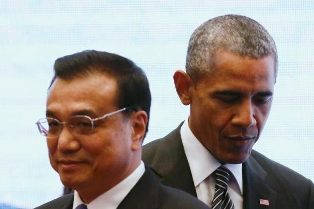 Tổng thống Mỹ Barack Obama v&agrave; Thủ tướng Trung Quốc L&yacute; Khắc Cường.&nbsp;(Ảnh: Reuters)