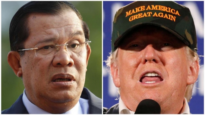 Thủ tướng Campuchia muốn &ocirc;ng Trump trở th&agrave;nh tổng thống Mỹ tiếp theo. (Ảnh: SCMP)