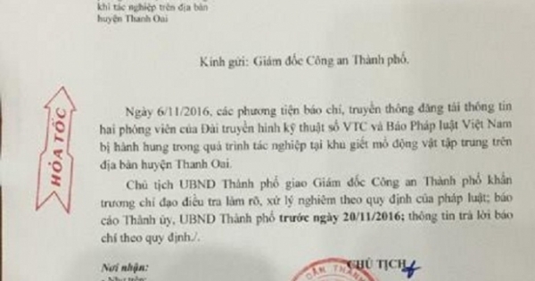 Chủ tịch Nguyễn Đức Chung giao CATP Hà Nội điều tra, làm rõ vụ hành hung phóng viên tại lò mổ