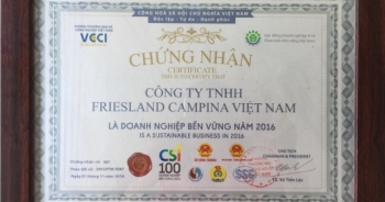 FrieslandCampina Việt Nam được vinh danh doanh nghiệp bền vững