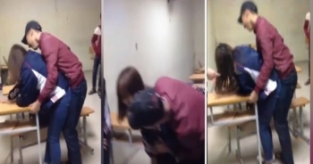 Đỏ mặt xem clip nữ sinh bị quấy rối giữa lớp học