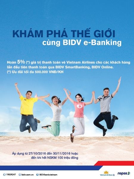Kh&aacute;m ph&aacute; thế giới c&ugrave;ng BIDV e-Banking