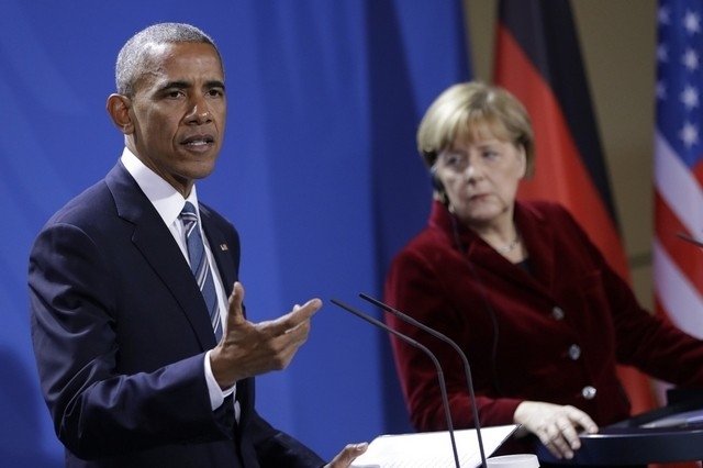 Tổng thống Mỹ Barack Obama v&agrave; Thủ tướng Đức Angela Merkel. (Ảnh: Reuters)