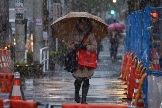 Th&ocirc;ng thhường, Tokyo c&oacute; tuyết rơi &iacute;t nhất 1 lần trong năm, v&agrave;o khoảng th&aacute;ng 1 hoặc th&aacute;ng 2. (Ảnh:&nbsp;AFP)