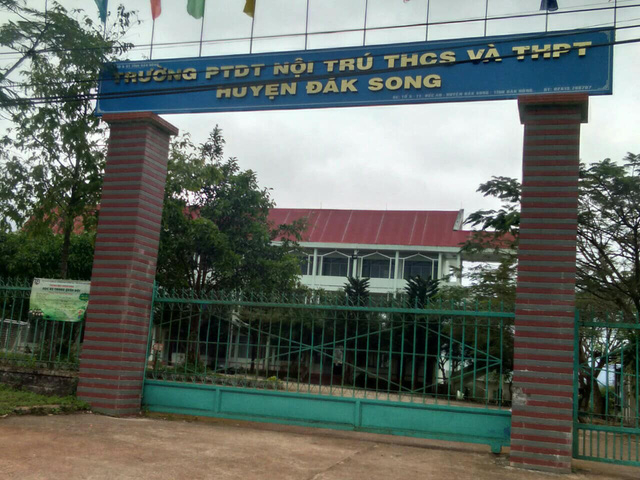 Trường DTNT huyện Đắk Song nơi &ocirc;ng Nam c&ocirc;ng t&aacute;c.