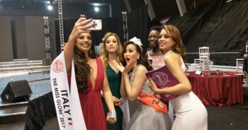Tân Hoa hậu Hoàn cầu 2017 - Khánh Ngân hạnh phúc trong vòng tay bạn bè quốc tế