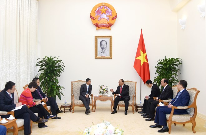 Thủ tướng Nguyễn Xu&acirc;n Ph&uacute;c tiếp Chủ tịch Tập đo&agrave;n Alibaba tại Trụ sở Ch&iacute;nh Phủ