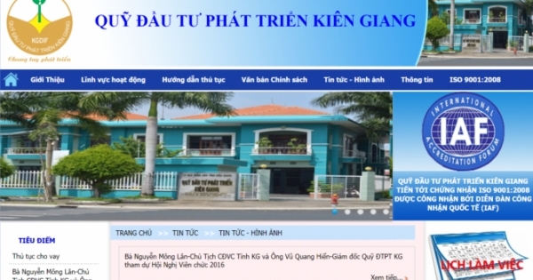 Giám đốc Quỹ đầu tư phát triển tỉnh Kiên Giang bị kỷ luật vì làm thất thoát hơn 11 tỷ đồng