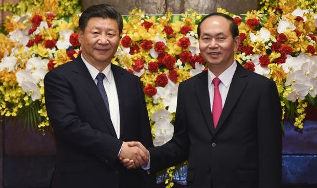 Chủ tịch nước Trần Đại Quang hội đ&agrave;m với Tổng B&iacute; thư, Chủ tịch nước Trung Quốc Tập Cận B&igrave;nh Ảnh: VTC.