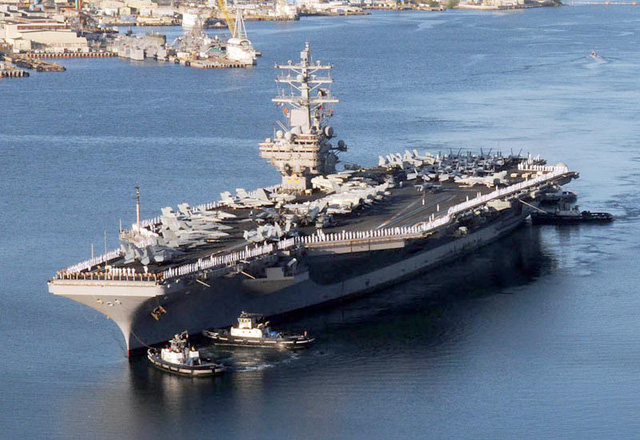 T&agrave;u s&acirc;n bay USS Ronald Reagan của Mỹ (Ảnh: Military)