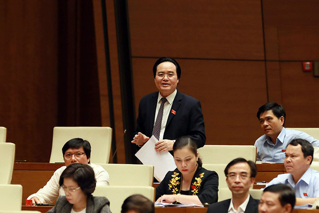 Bộ trưởng GD-ĐT Ph&ugrave;ng Xu&acirc;n Nhạ trả lời chất vấn của đại biểu Quốc hội (ảnh: Như Ph&uacute;c)