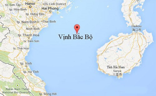 V&ugrave;ng biển Vịnh Bắc Bộ (ảnh: Google map)