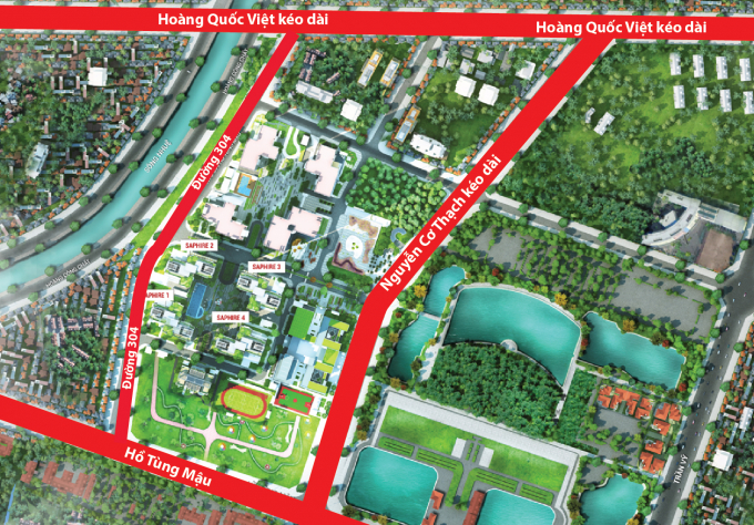 Đường Nguyễn Cơ Thạch khi th&ocirc;ng tuyến sẽ tang cường năng lực giao th&ocirc;ng quanh khu vực dự &aacute;n TNR Goldmark City