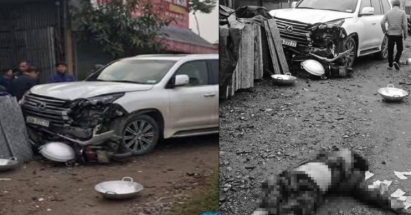 Hà Nội: Di chuyển tốc độ cao, xe Lexus biển 777.77 tông người phụ nữ tử vong