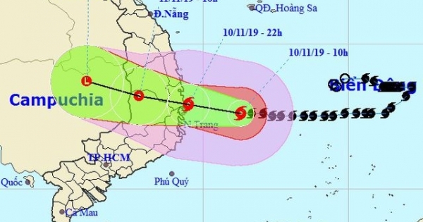 Đêm nay bão số 6 vào bờ biển các tỉnh Bình Định - Khánh Hòa
