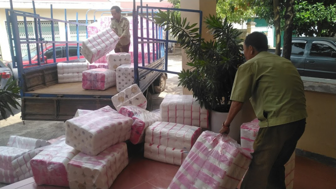 Thu giữ hơn 11000 cuộn giấy vệ sinh tại Gia Lai. Ảnh: Cục QLTT