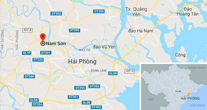 Xã Nam Sơn, nơi xảy ra tai nạn. Ảnh: Google Maps.