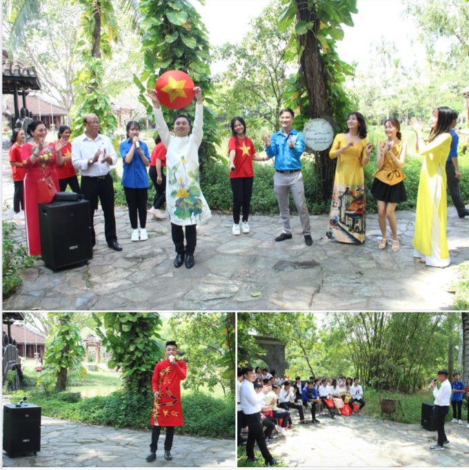 Các bạn trẻ Việt Nam - Lào - Campuchia cùng giao lưu văn nghệ ngoài trời, dưới những tán cây xanh thắm tình hữu nghị quốc tế
