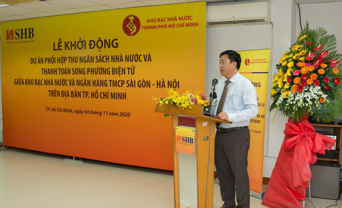 Ông Nguyễn Hoàng Hải - Giám Đốc KBNN TP HCM phát biểu tại sự kiện