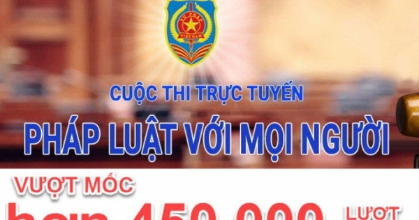 Hơn 450.000 lượt thí sinh tham gia cuộc thi trực tuyến “Pháp luật với mọi người“