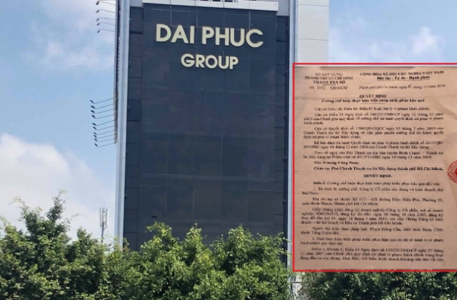 Đại Phúc Group bị Thanh tra Sở Xây dựng TP. Hồ Chí Minh 'sờ gáy' vì xây dựng không phép