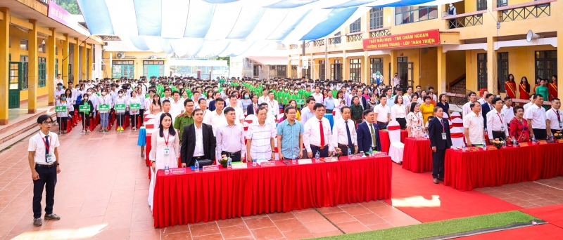 Toàn cảnh lễ khai giảng Cơ sở đào tạo tại huyện Phú Bình, Thái Nguyên.