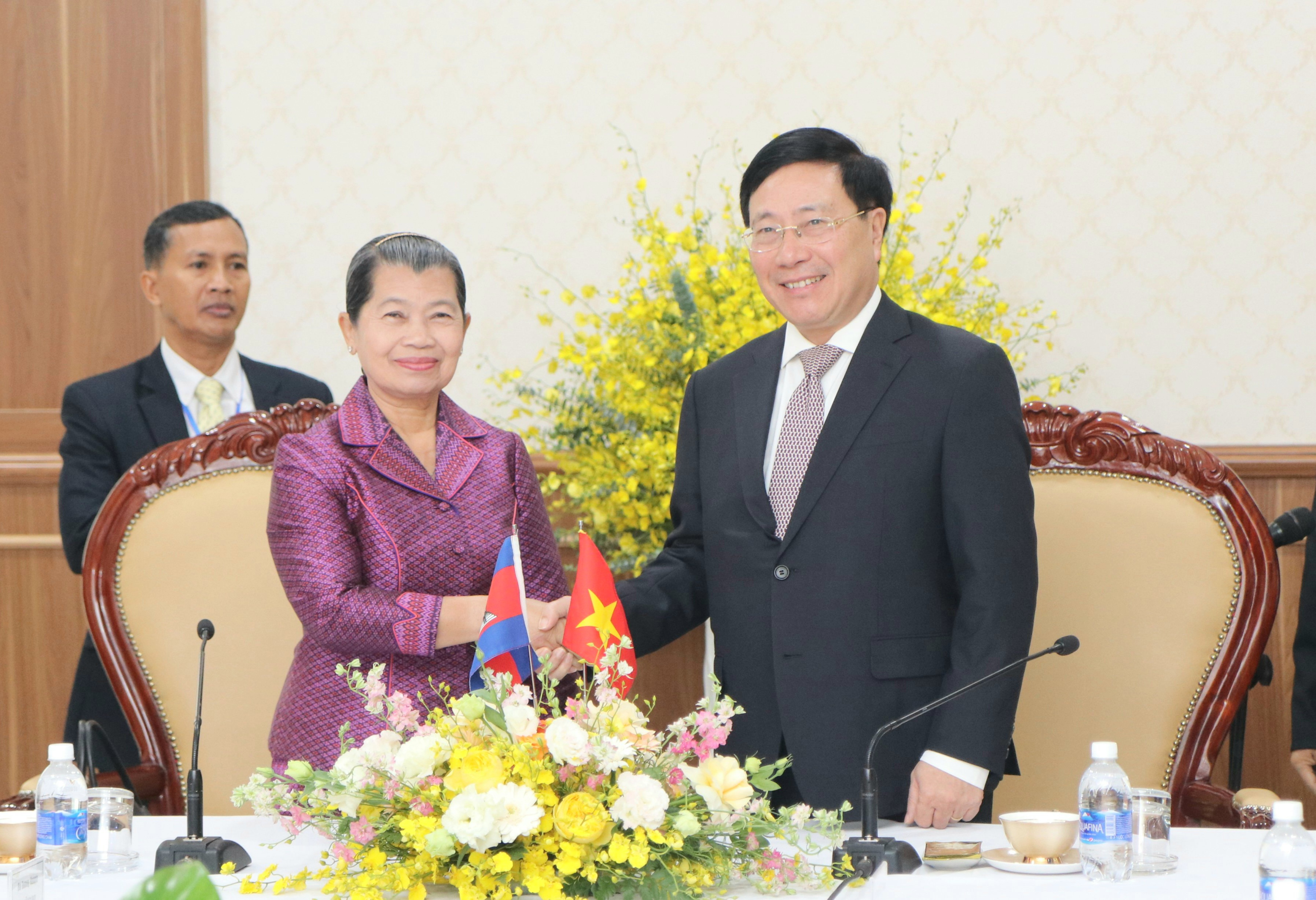 Bà Men Sam An, Phó Thủ tướng, Chủ tịch Hội Hữu nghị Campuchia - Việt Nam. Ảnh: BPTV