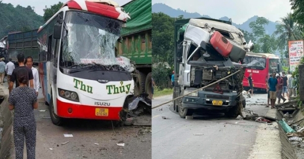 Tuyên Quang: Va chạm giữa xe khách và xe đầu kéo khiến nhiều người thương vong