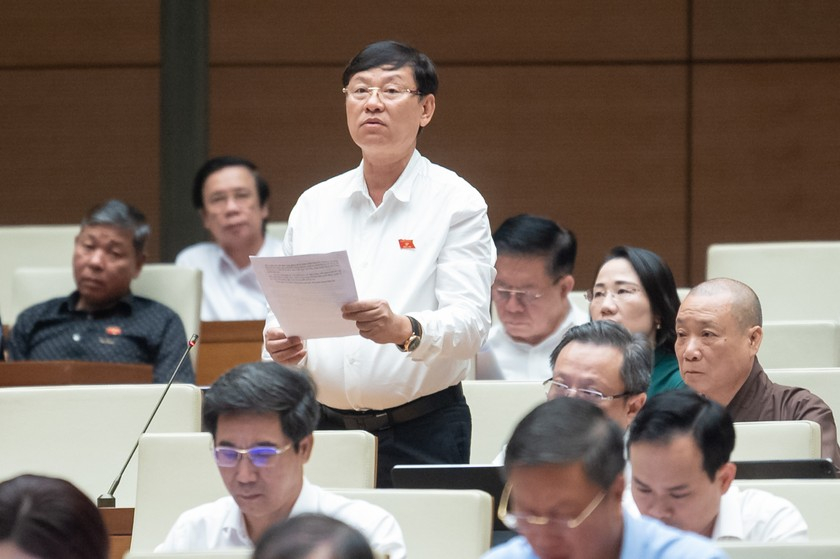 Đại biểu Nguyễn Hữu Chính phát biểu tại phiên họp.