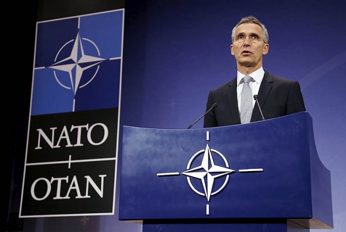 Tổng thư k&yacute; NATO&nbsp;Jens Stoltenberg ph&aacute;t biểu về