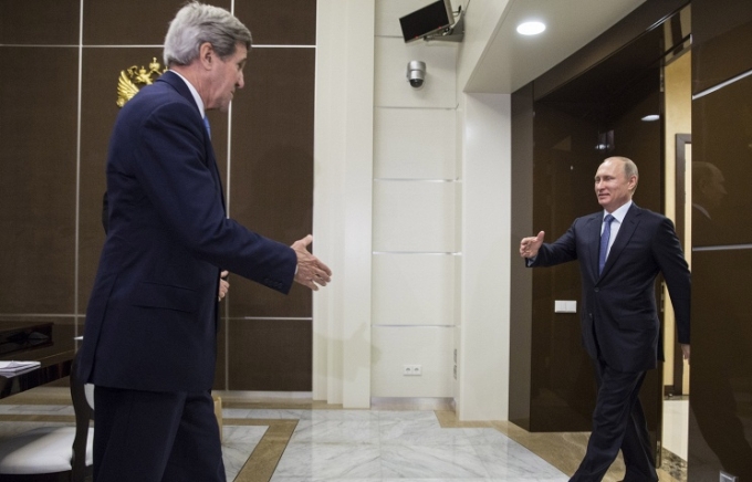 Ngoại trưởng John Kerry sẽ c&oacute; cuộc gặp với Tổng thống Nga V. Putin. (Ảnh: Ria Novosti)