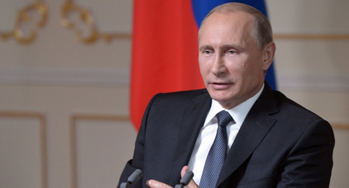 Tổng thống Nga Vladimir Putin họp b&aacute;o với 1.400 ph&oacute;ng vi&ecirc;n.  (Ảnh: Aleksey Nikolskyi)
