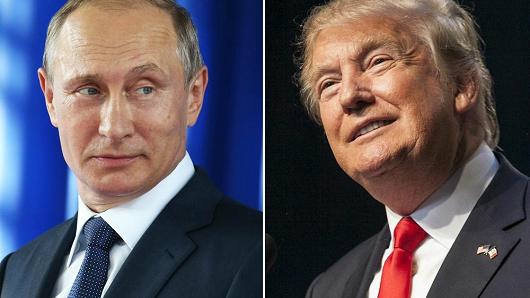 Tổng thống Nga V. Putin v&agrave; ứng cử vi&ecirc;n Tổng thống Mỹ Donal Trump d&agrave;nh nhiều sự ngưỡng mộ cho nhau.(Ảnh: rusdialog.ru)