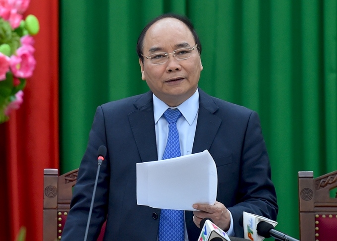 Thủ tướng Nguyễn Xu&acirc;n Ph&uacute;c ph&aacute;t biểu tại buổi l&agrave;m việc.&nbsp;