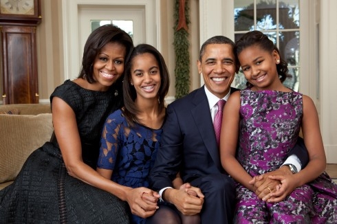 Gia đ&igrave;nh Tổng thống Obama. (Ảnh: Getty)
