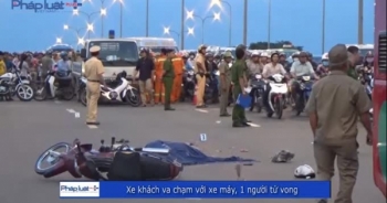 TP HCM: Xe khách va chạm với xe máy, 1 người tử vong